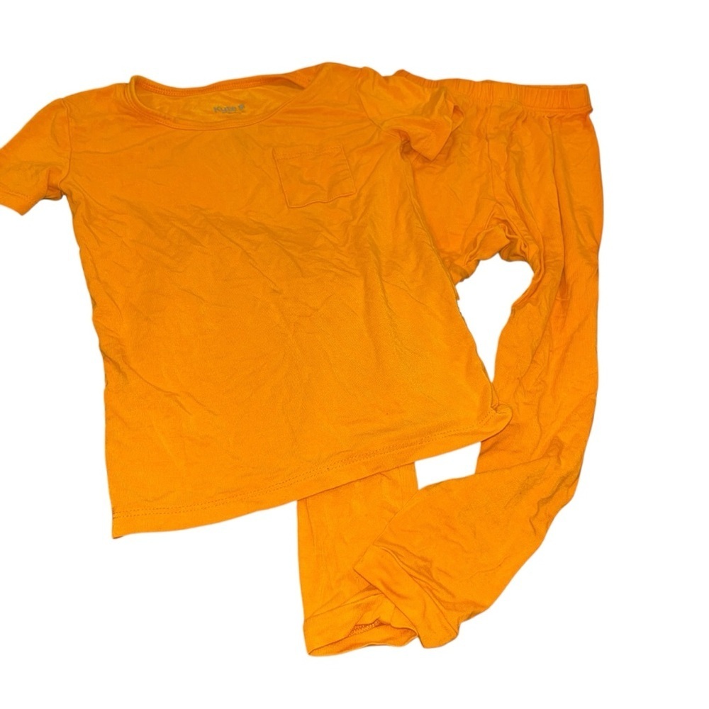 Kyte Baby Orange pajamas 2 piece set bamboo pants T-shirt 3T